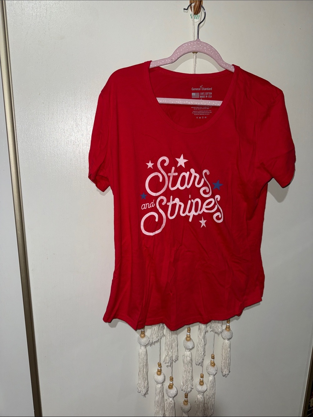 Red 'Stars and Stripes' Short-Sleeve Graphic Tee